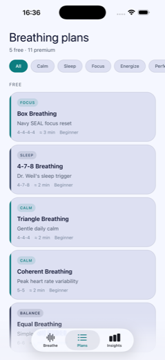 Breathing plans